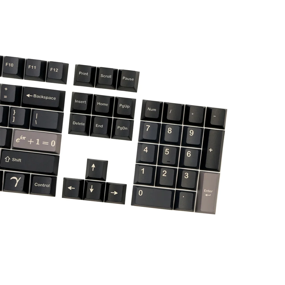 Imagem -04 - Chaves Conjunto Gmk Euler Pbt Keycap Clone Preto Cereja Perfil Tintura Subbed para Gh60 Gk61 68 75 84 87 96 104 108 Teclado Mecânico 142