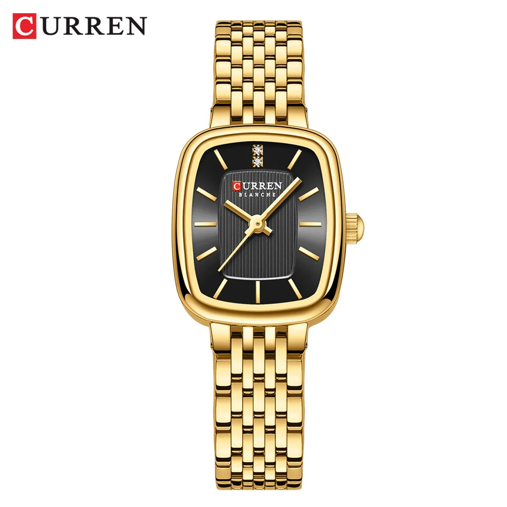 Curren Mode rechteckige Damen uhren neue Quarz wasserdichte Edelstahl armband Armbanduhr für Frauen 6