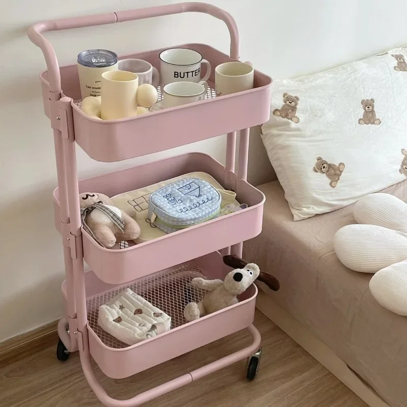 Cart rack Floor-to-ceiling multi-layer storage rack Bathroom wheeled trolley Multifunctional toy snack storage