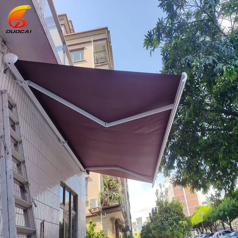 

Aluminum alloy frame waterproof acrylic telescopic outdoor full box patio electric awning