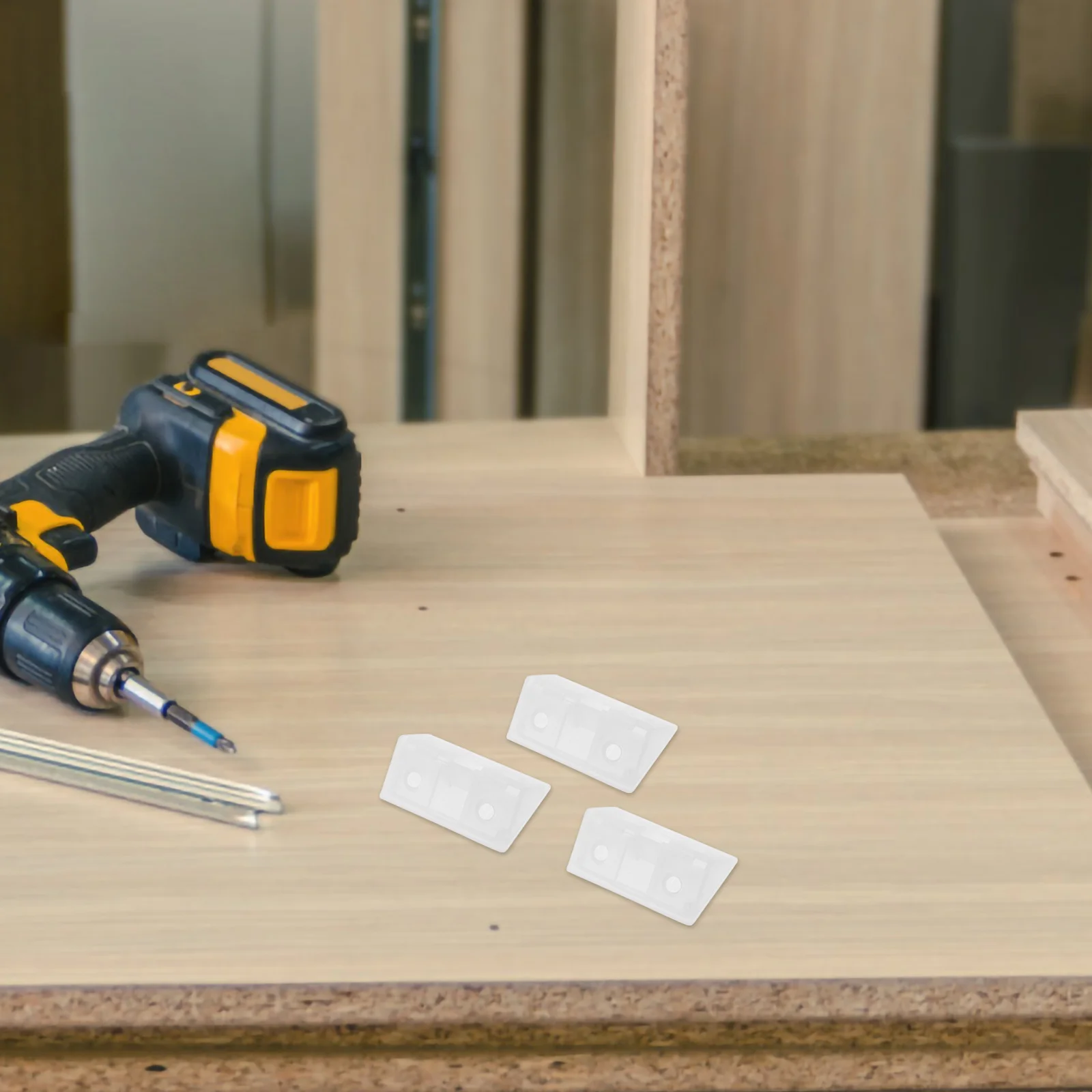 

20pcs Corner Brackets With Covers White Plastic L-Shape Bracket For Furniture Shelving Cabinet 90 Degree Angle Connector Heavy