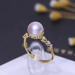 MeiBaPJ Natural Freshwater Pearl Fashion Ring for Women Real 925 Solid Silver Ring For Party Birthday Gift