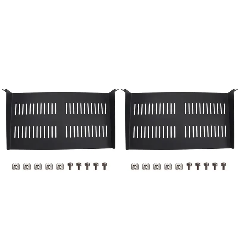 T21C 2X 1U Server Rack Mount Shelf Vented Cantilever Tray For 19Inch Network Equipment Rack & Cabinet