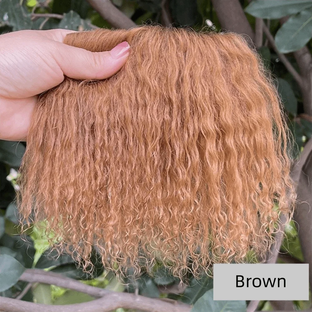 Mongolia Fur Sheepskin Wool Extensions Curly Texture Hair Row Curly Hair Extensions Durable DIY Wig Wig BJD Dolls Wigs