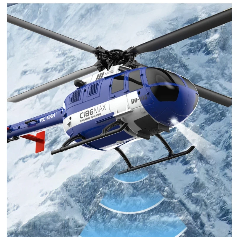

RHSKY RC Helicopter C186 MAX BO 105 Scale Simulation 4 Channel Remote Control Aircraft For Adult Kids Indoor Outdoor Hobby Toy