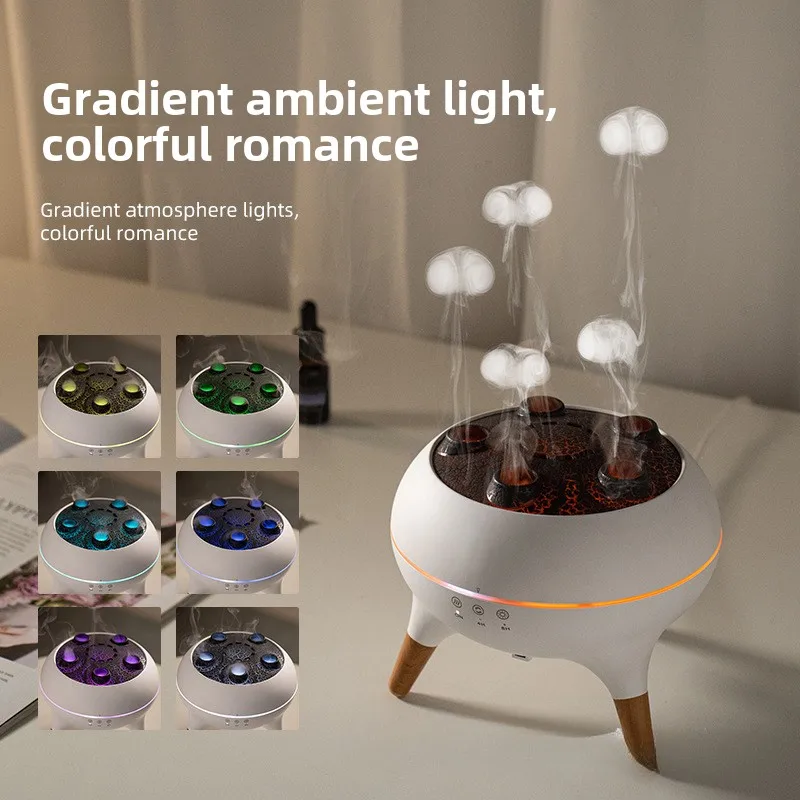 Colorful Gradient Ambient Nihgt Lights 2-speed Timed Kinetic Jellyfish Air Humidifiers Large Capacity Water Tank Aroma Diffusers