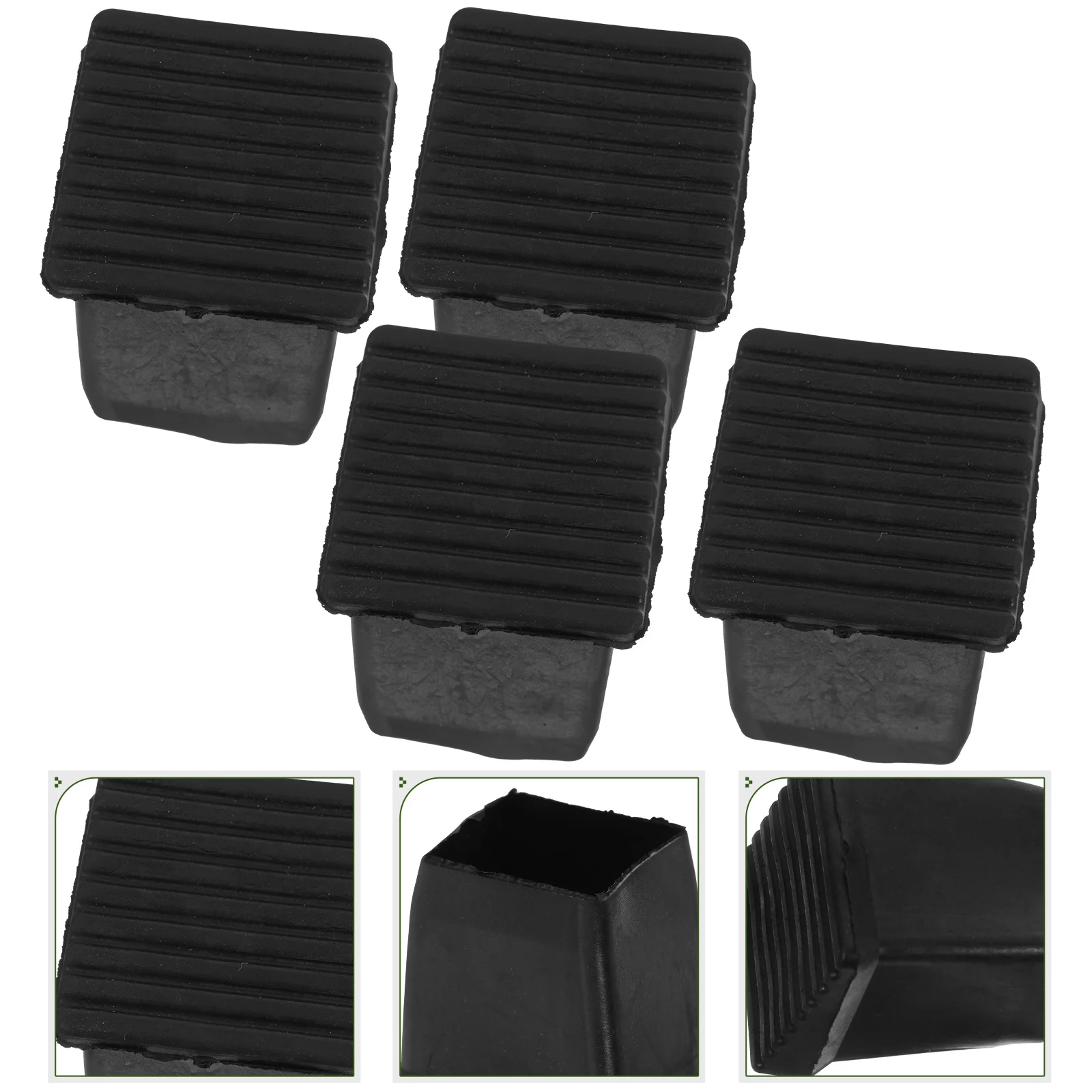 

4 Pcs Ladders Foot Cover Feet Pad Leg Protector Silicone Anti Slip Protectors Black Covers Mats