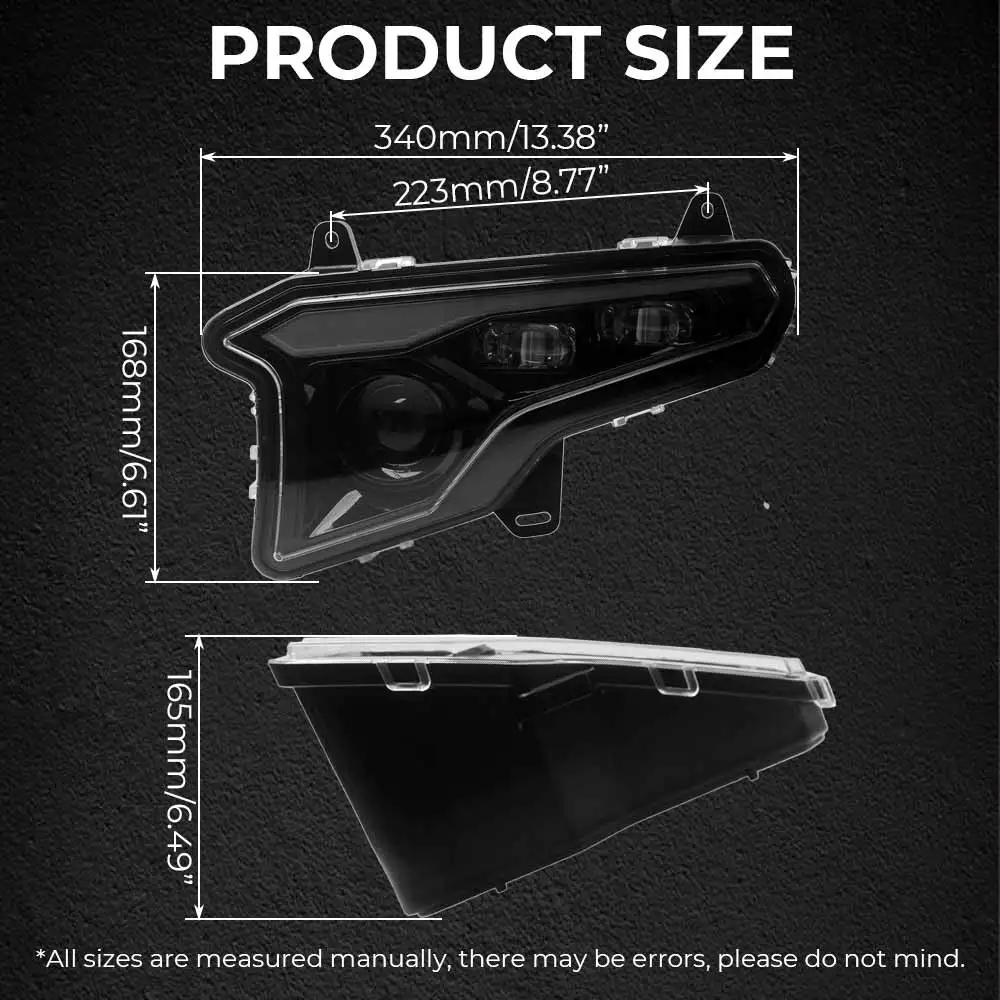 Led Front Headlights For Polaris Xpedition Adv Xp NorthStar Premium Ultimate 2014-Later Black Housing Clear Pc Lens Headlight
