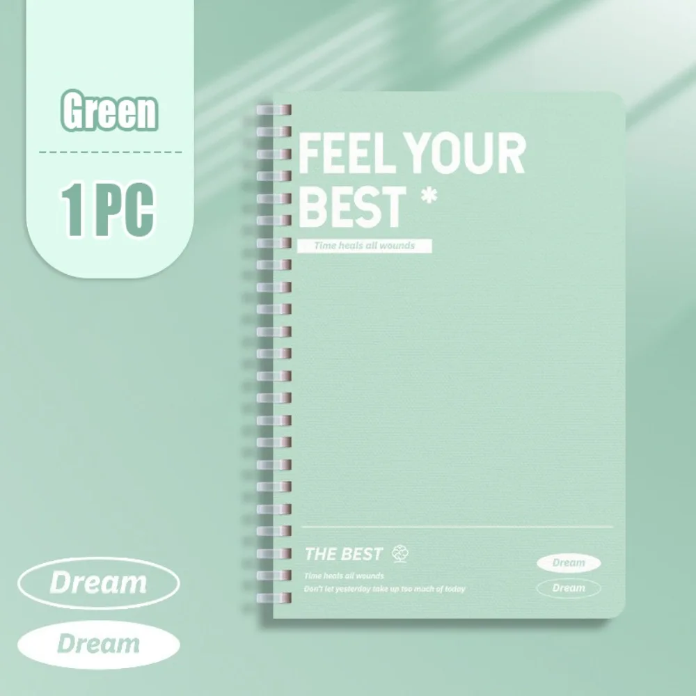 60Sheets/Book Thickened A5 Spiral Notebooks Perforated Pages Horizontal Line Inner Pages Diary Book Color Notepad School Office