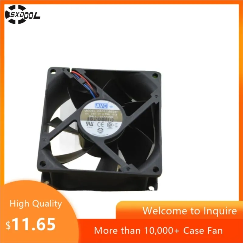 

9238 92mm Server Fan For AVC DA09238B24H 92x92x38mm 24V 0.7A Dual Ball High-Speed 3-Wire Industrial Fan