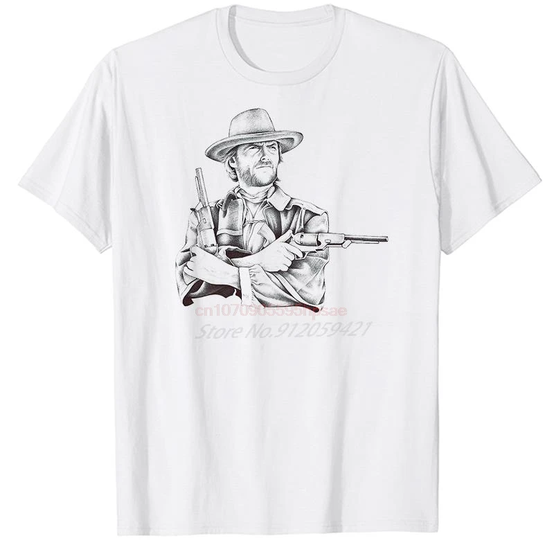 Clint Eastwood The Outlaw Cowboy Movie T Shirt For Men Cotton Short Sleeve T-Shirts Graphic T Shirts Summer Mens Print T Shirt