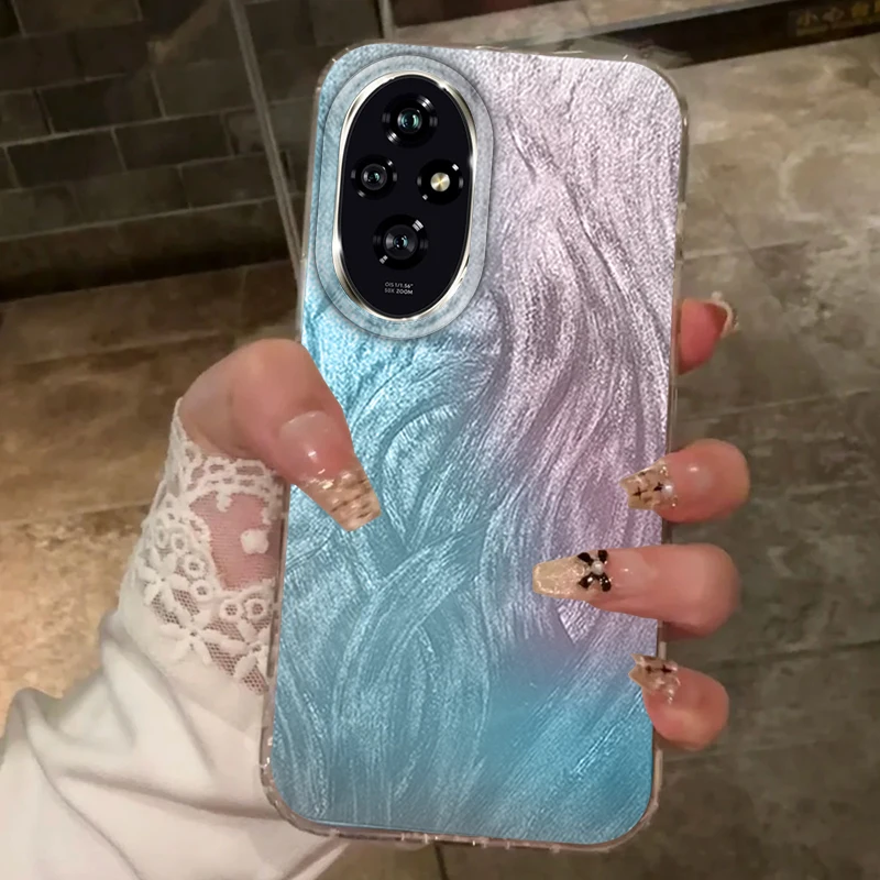 Gradient Silicone Phone Case For Huawei Honor X9a X8a X9c X8b 200 Pro Magic7 400 Lite Shockproof Cover Women Bumper