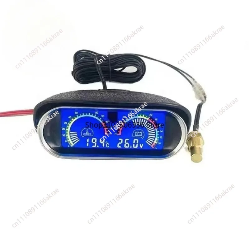 for 2-in-1 Universal LCD Digital Water Temperature and Voltage Watch-band Temperature Sensor 10mm 12V 24V for Cars Trucks