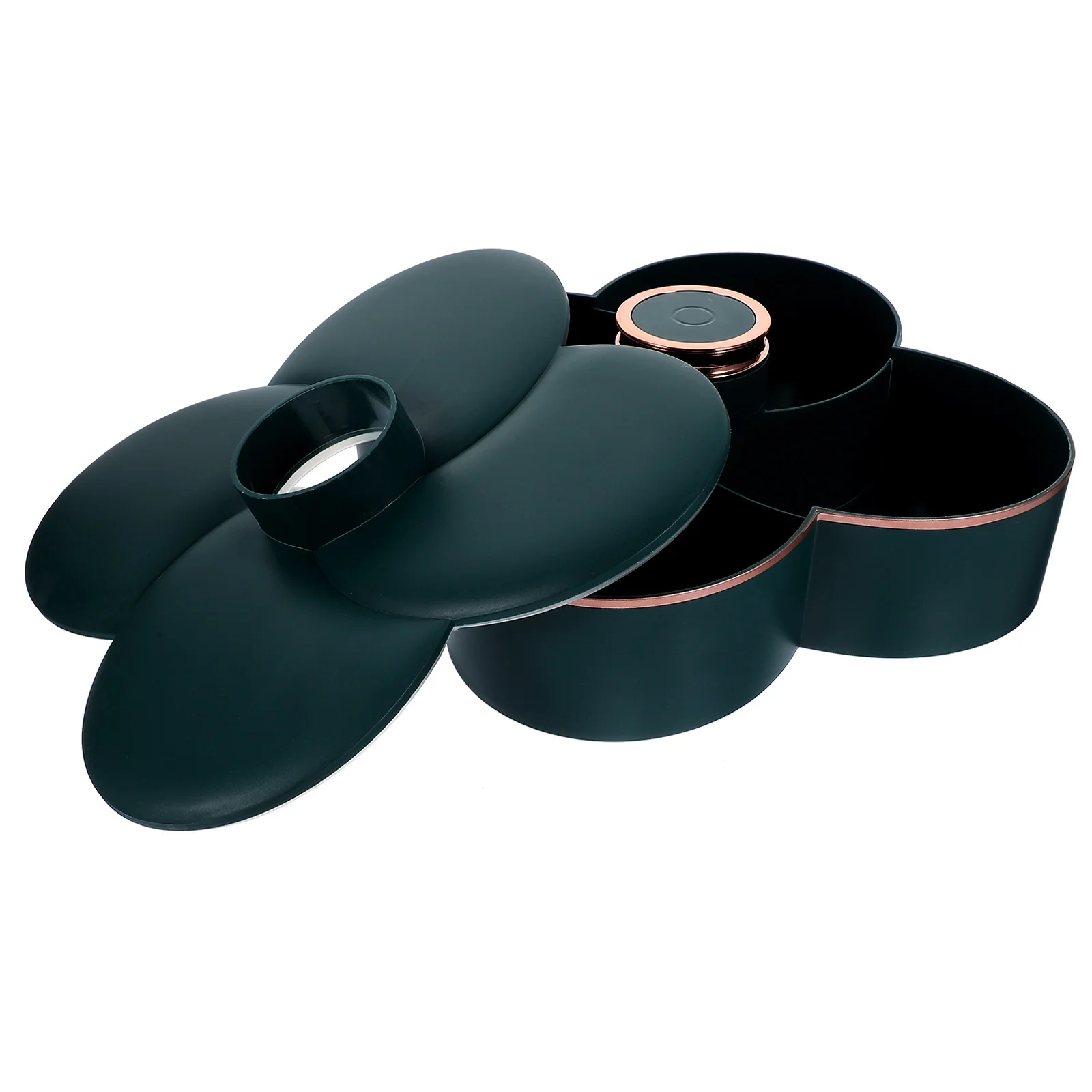 

Lidded Dried Fruit Case Rotatable Snack Box PP Material Compartment Storage Container Party Desktop Tidy Dry Fruit Tray