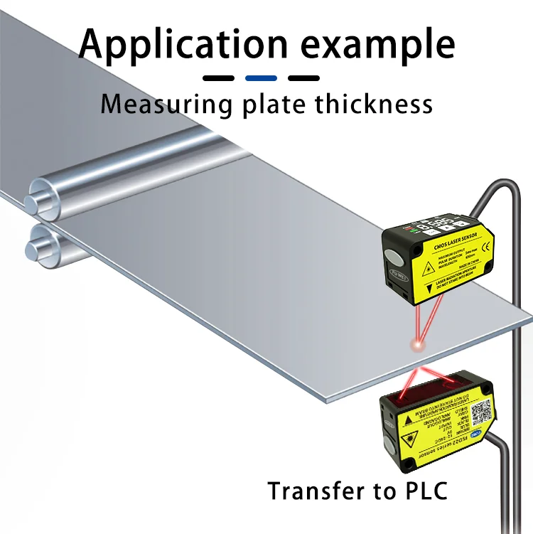 FUWEI FSD22-200P-UI Output Pnp High-precision Distance Measuring 200mm analog 4~20mA 0-5V Laser Displacement Sensor