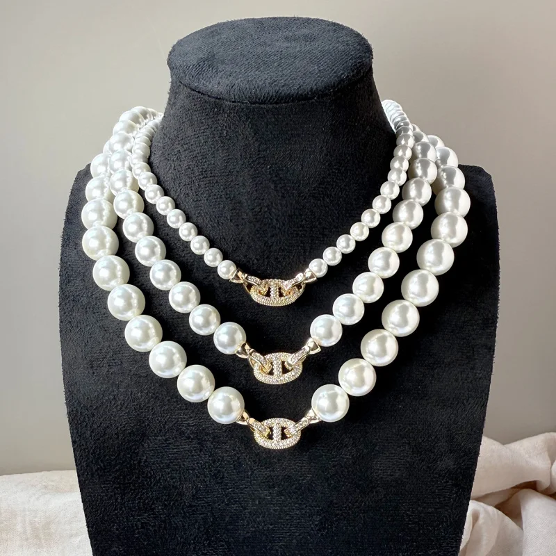 2026 New Model Pig Nose Natural Australian Mother-of-Pearl Necklace Collarbone Chain Neck Accessory with a Sense of Sophisticati