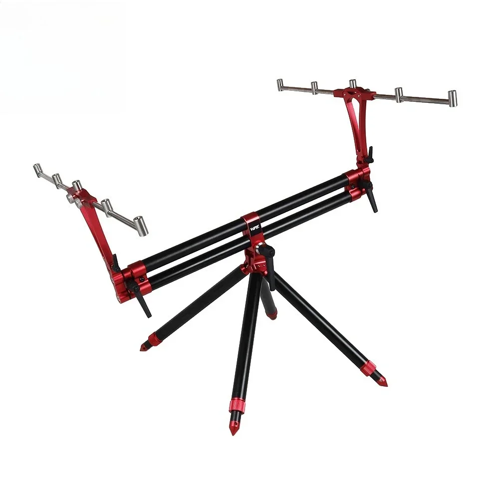 Retractable folding all-metal aluminum alloy 5-head triangular bracket wholesale high fishing pole frame