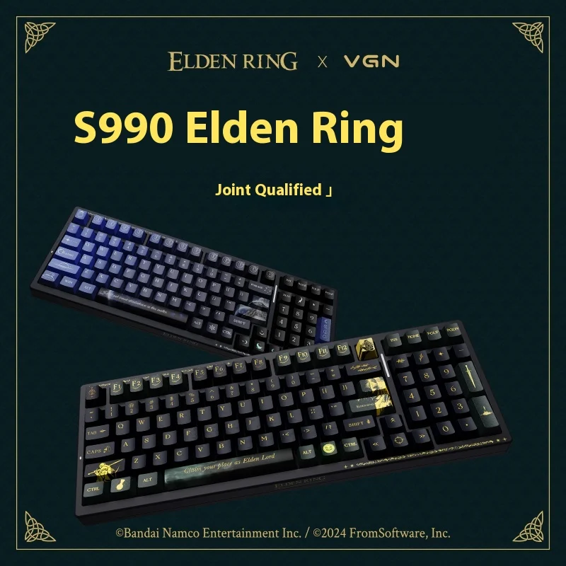 

VGN S99 PRO x Elden Ring Tri-Mode Mechanical Keyboard, Aluminum Alloy Body, Gasket Structure, Fan Collector's Edition Set