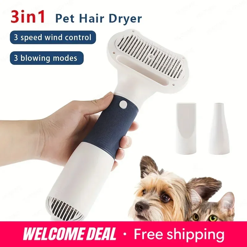 Secador de Pelo para Perros 3 en 1: Soplador, Removedor de Pelo y Moldeador de Peluca - Máquina de Belleza para Perros y Teddy