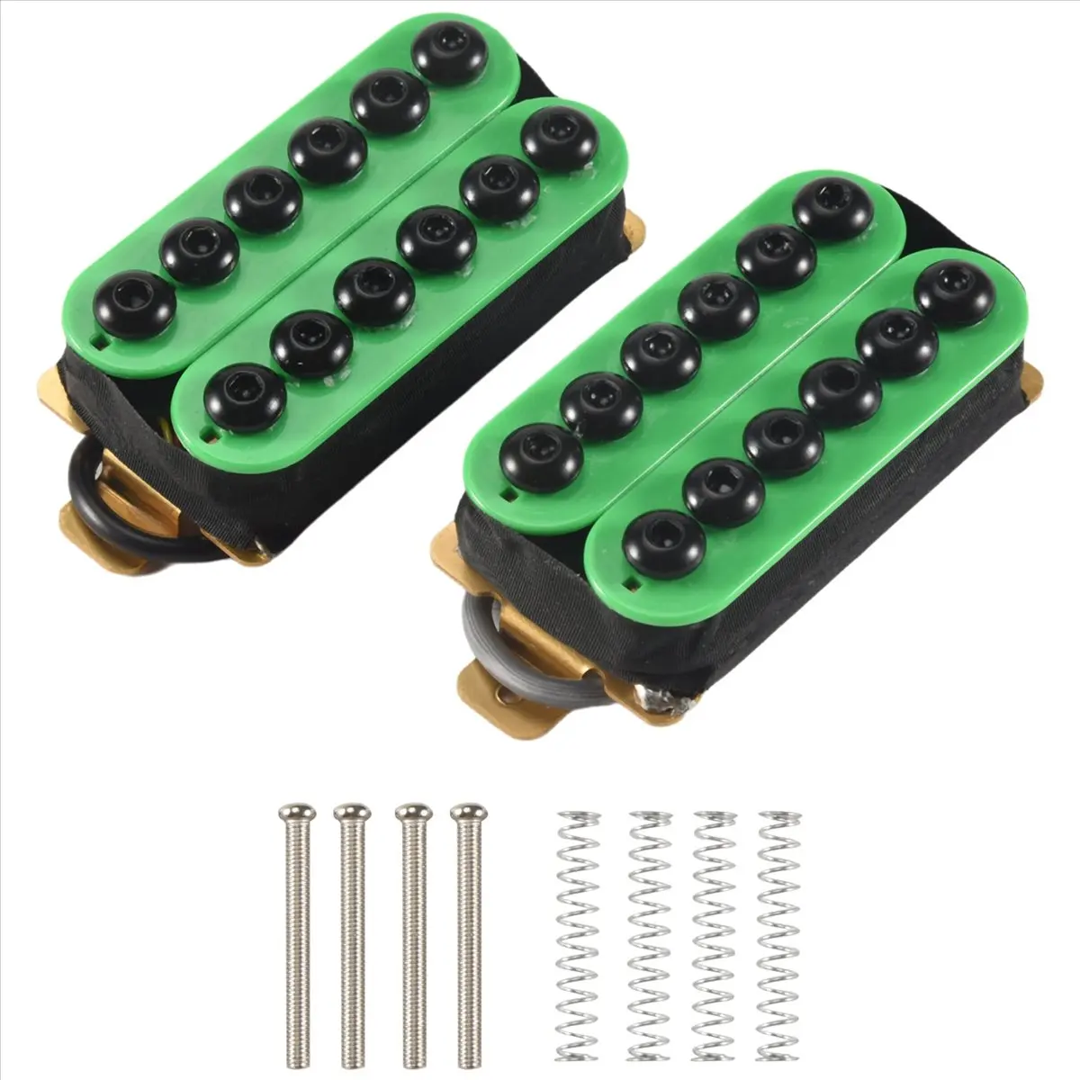 TUREBG 2Pcs Double Coil Electric Guitar Humbucker Pickup Bridge&Neck Ceramic Magnet Invader Style Punk Green