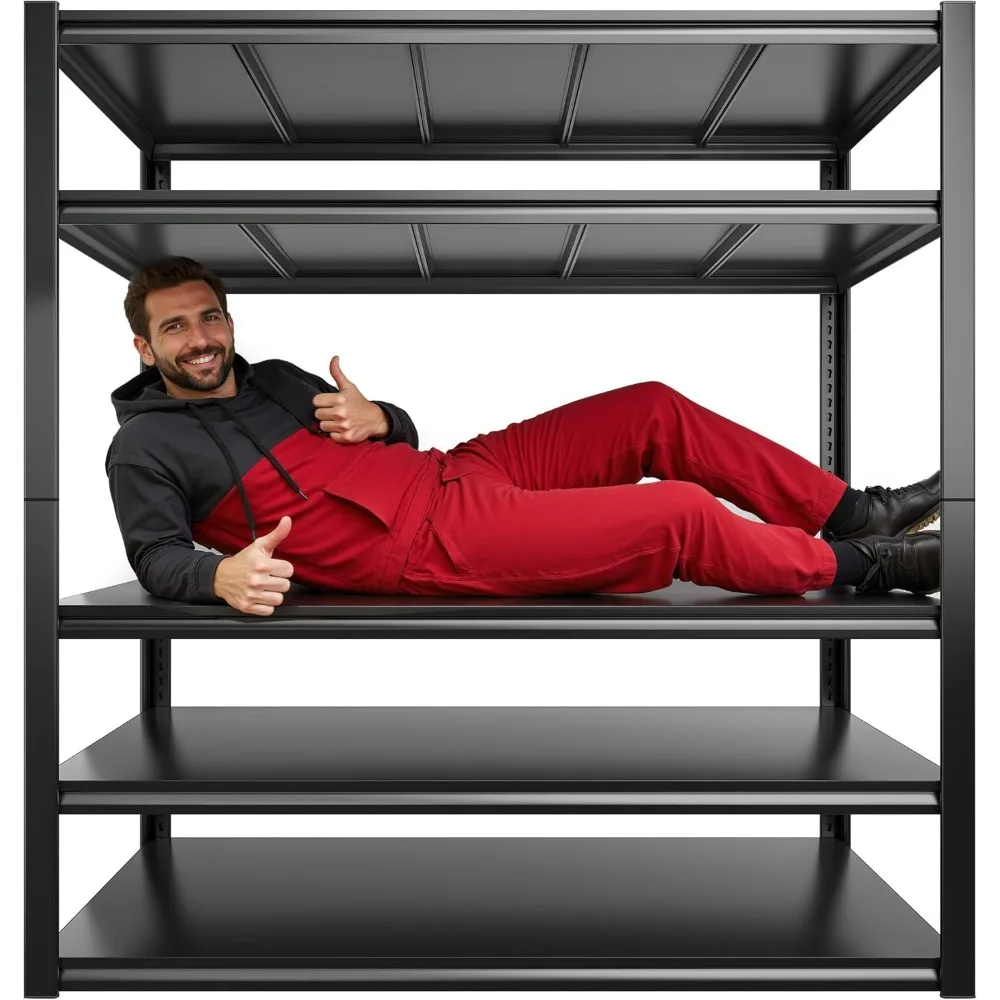 Estantería de garaje de 48 "W, estantes de almacenamiento de 2500 libras, estantería de Metal ajustable, estantes de garaje resistentes para despensa de almacén