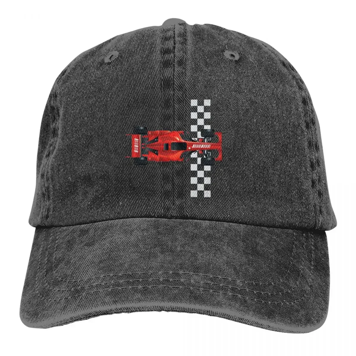 Berretto estivo Visiera parasole Finitura rossa Cappellini hip-hop F1 Cappello da cowboy da corsa automobilistica Cappelli da papà con visiera