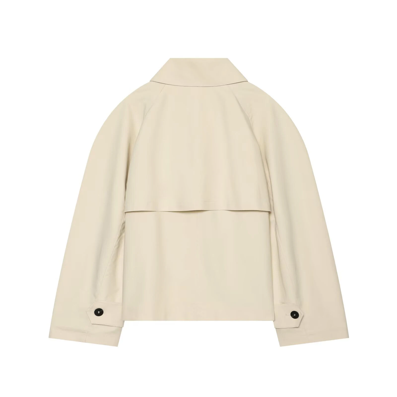 Early autumn new women's casual button decoration long sleeved high necked cotton spun short windbreaker jacket