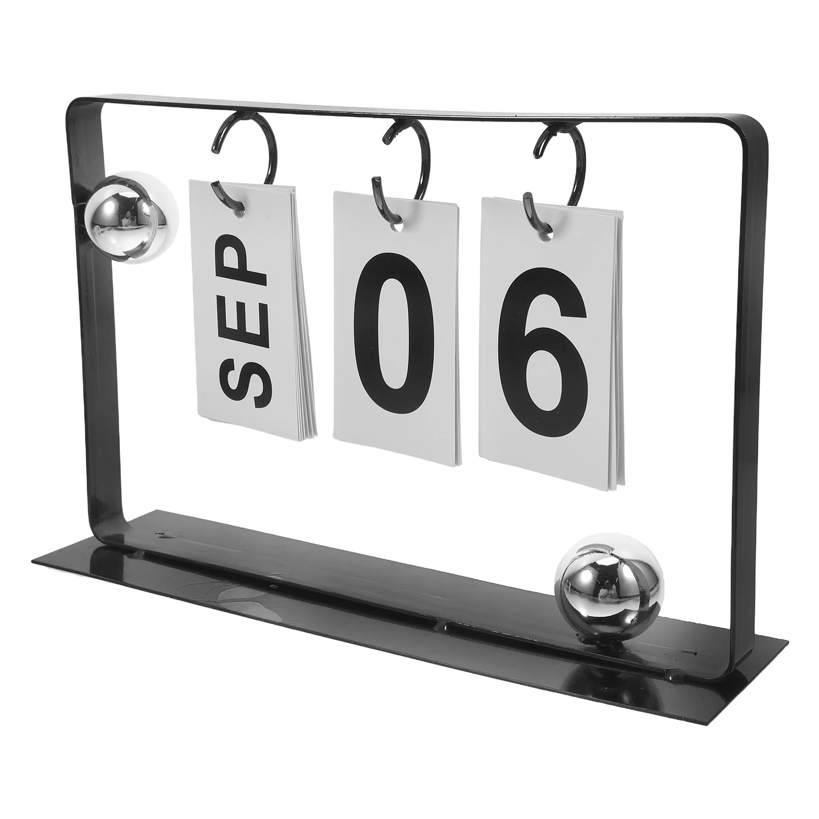 

Elegant Minimalist Metal Desk Perpetual Flip For Office Reusable Desktop Schedule Twin-Wire Binding Standing Desktop Calendar