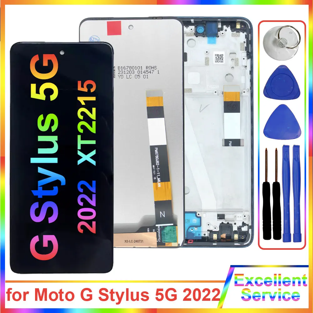 

Новый ЖК-дисплей для Motorola Moto G Stylus 5G 2022, ЖК-дисплей XT2215-1, дигитайзер сенсорного экрана в сборе для Moto G Stylus 5G 2022 ЖК-дисплей