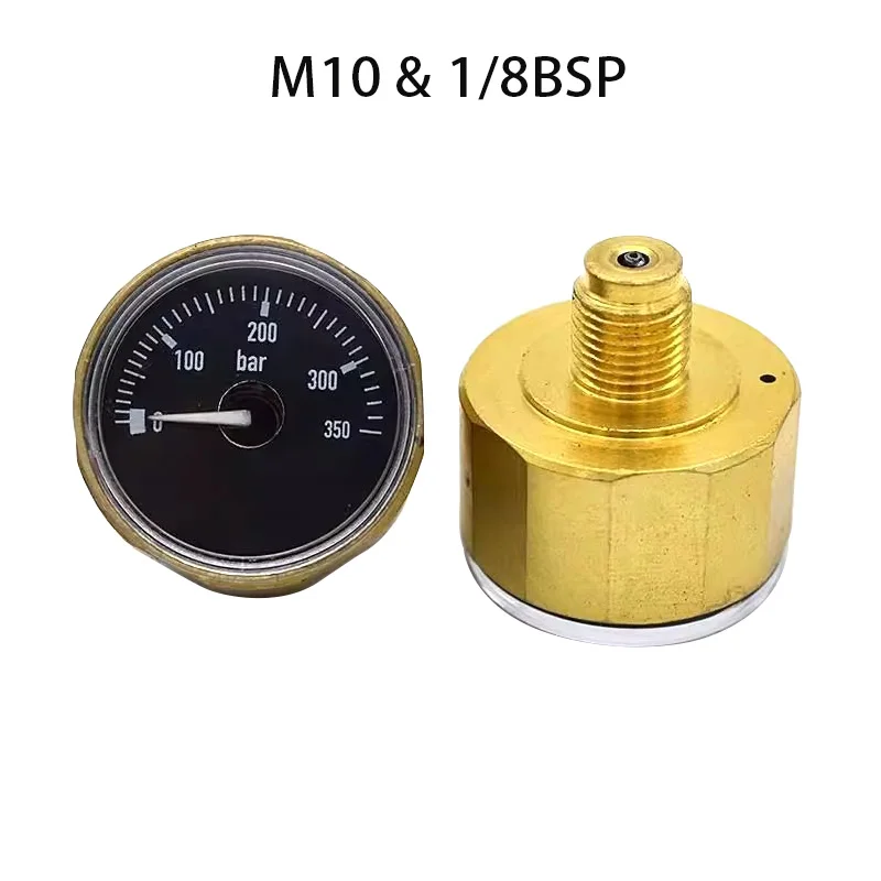 HPA M10 1/8BSP Station 350BAR 28MM Pressure Gauge Black Brass Manometer Scuba Softair Diving Aquarium CO2 Soda Water Fittings