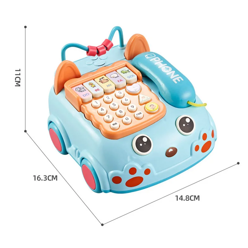 Hot Selling Cartoon Car Phone Early Education Indoor Activity Toys Montessori Musical Piano Phone Toys For Kids