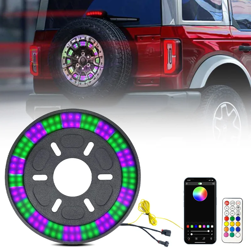 

Стоп-сигнал запасного колеса RGB, совместимый с Jeep Wrangler Jk Jku Jl Jlu 2007-2024 гг., задний фонарь, светодиодный задний фонарь, лампа для шин
