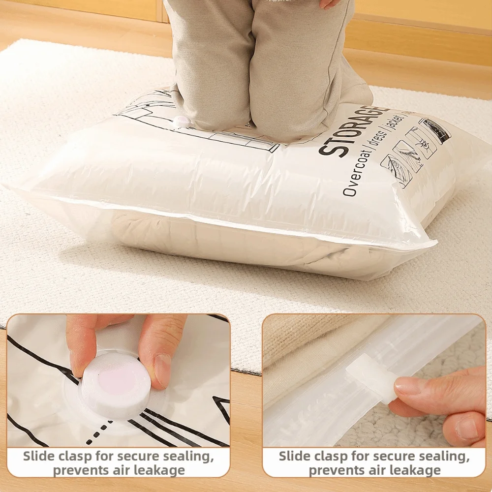 New Hanging Design Vacuum Storage Bags Large Size Coats Jackets Clothes Organizer Dost-proof Clear Space Saving Bags Bedroom Use