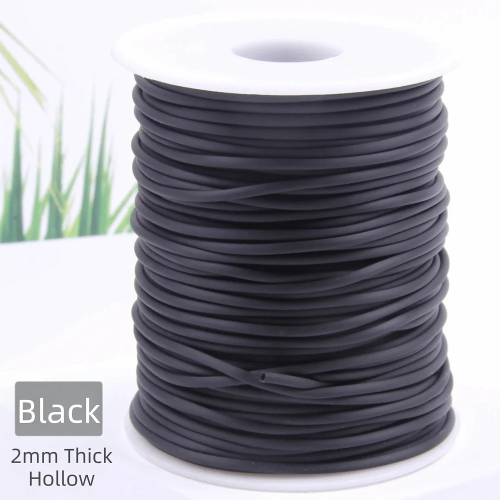 Round Shape Hollow Rubber Tubing Colorful Design Resistance Material Elastic Knitting Cord Transparent Hose 2mm Diameter