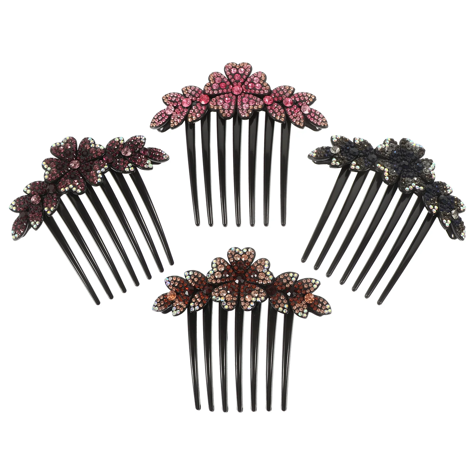 

4Pcs Rhinestone Hair Side Combs Sparkly Bridal Hair Accessories Wedding Prom Party Hairpieces Comb Headband Bride Accessories