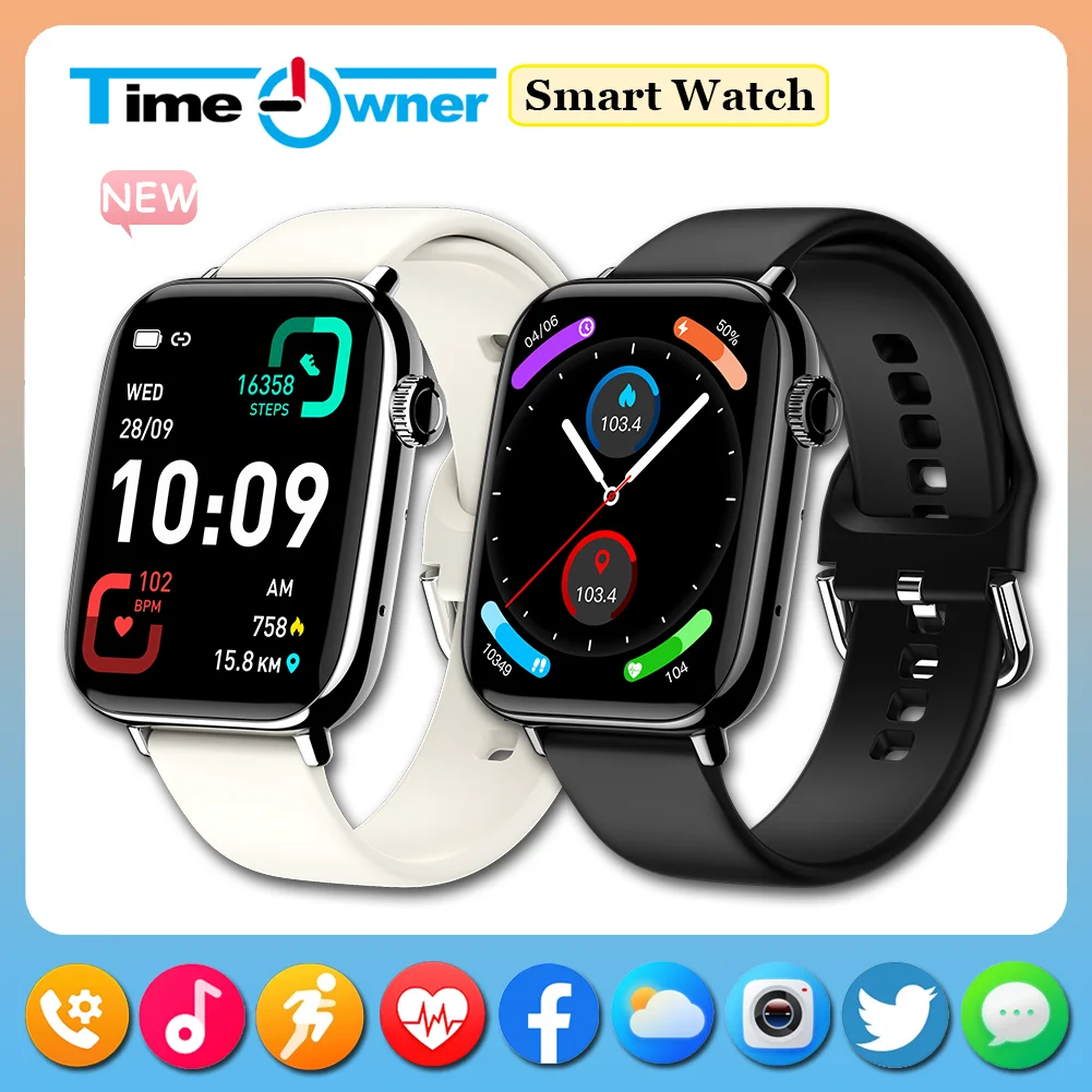 

2025 New Smart Watch Men and Women 1.91" TFT Screen Sleep Health trackr Waterproof Bluetooth call Outdoors Sports Braceletes