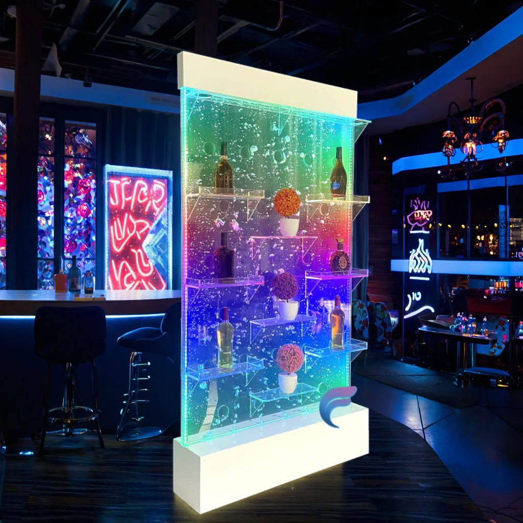 

Customization.Customizable LED Lighting Bubble Wall Wine Racks Acrylic Screen Room Dividers for Nightclubs and Bars Decor