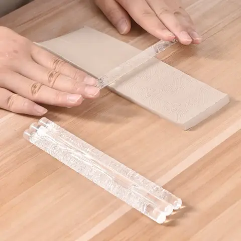 Akryltexturkavel DIY lera hantverksverktyg blommönster lera prägling kavelpinne keramisk keramikkonst präglad stång 10 best sales texturerade konstverktyg - №10