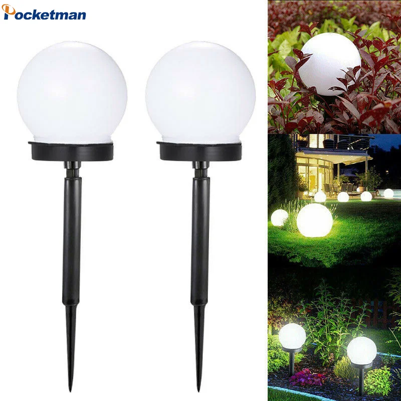 

Solar Garden Round Ball Bulb Light LED Outdoor Waterproof Landscape Villa Lawn Light Ground Plug Light Garden Decorative