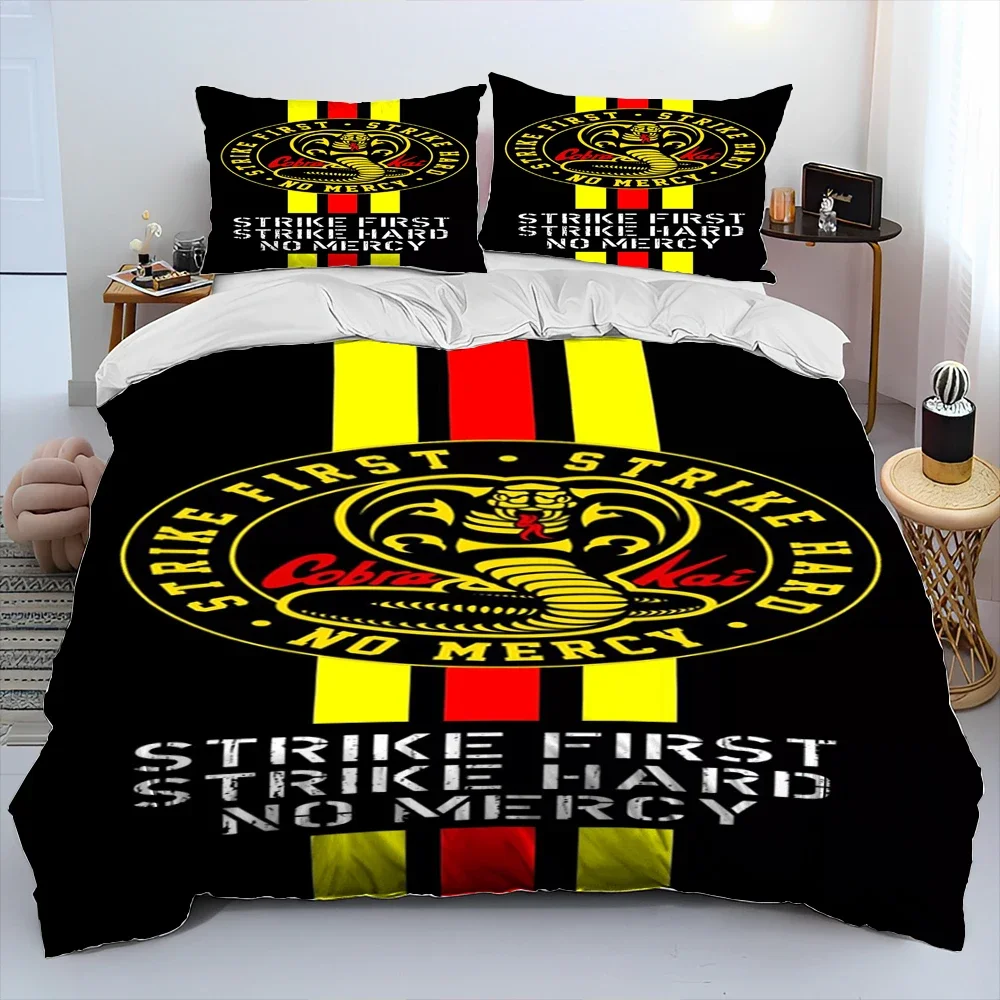 Imagem -03 - Single-sided Impresso Quilt Cover Colchas Confortáveis Cobra Kai Amanda tv Karate Consolador Conjunto de Cama Pcs