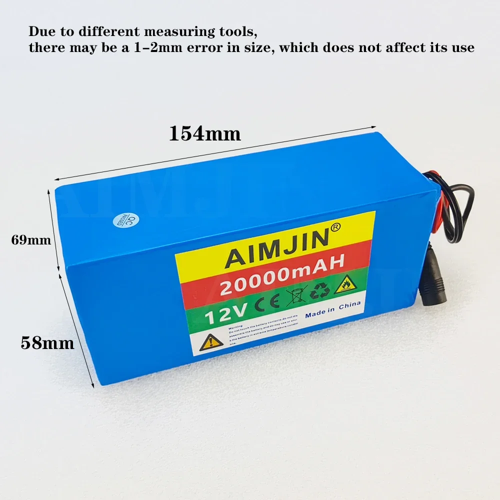 12V rechargeable 3s8p battery pack 750W 20000mah, suitable for miner's lamp or other electronic equipment