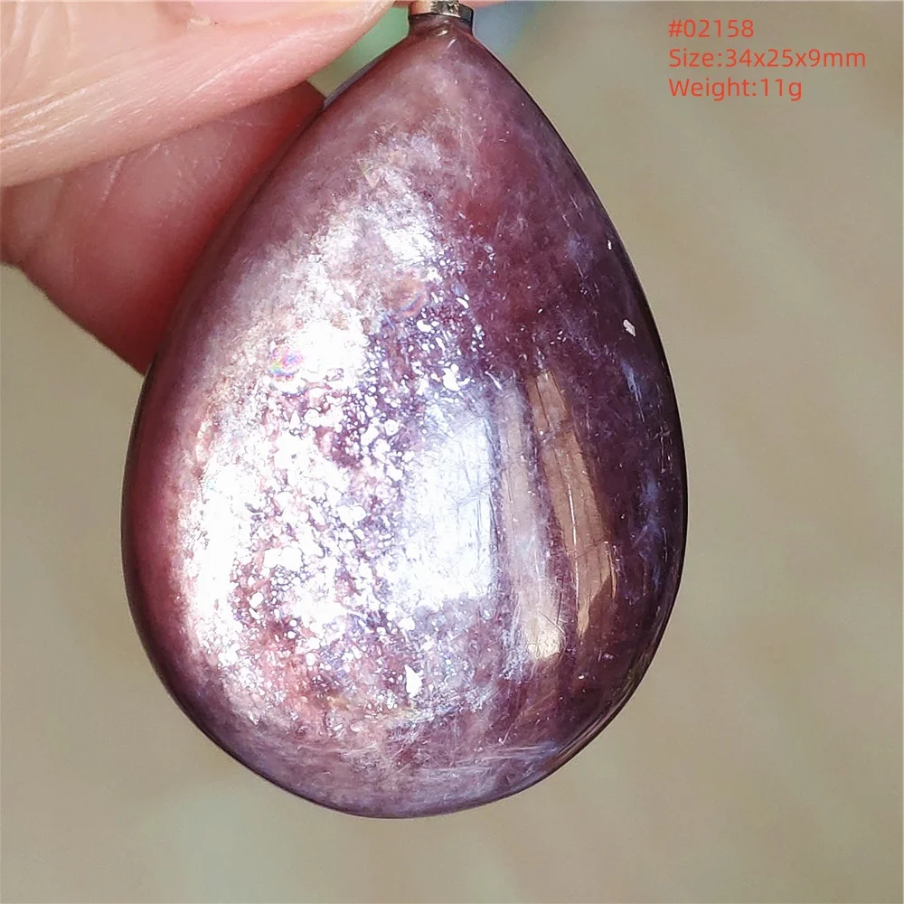 Natural Purple Lepidolite Quartz Flash Pendant Jewelry Necklace Red Tourmaline Woman Men Clear Beads Fashion Best Gift AAAAAA