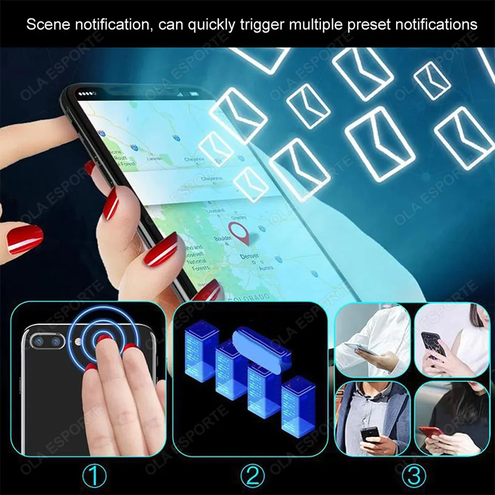 10Pcs+ NFC Smart Nail Chip Skin-friendly Wireless Accessory Electronics Touching Sensor Nail Chip for Girl Multi Function Chip