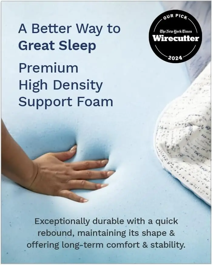 4 Inch Memory Foam Mattress Topper King - Select High Density Ventilated Mattress Pad - Premium Removable Rayon Cover