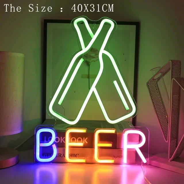 Beer Time Led Neon Sign Shop Bar Restaurant Hotel Decorative Light Neon Bedroom Wall Kitchen Personalized Decor Night Lamp USB