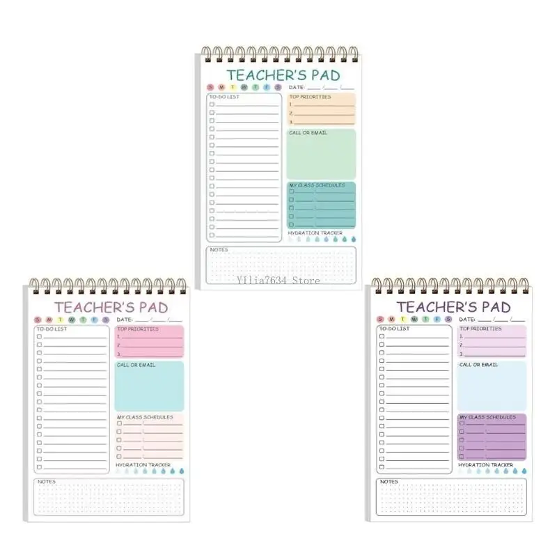 3Pcs Teacher Daily Planner Daily Checklist Notepads Writing Pad 50Sheets Undated