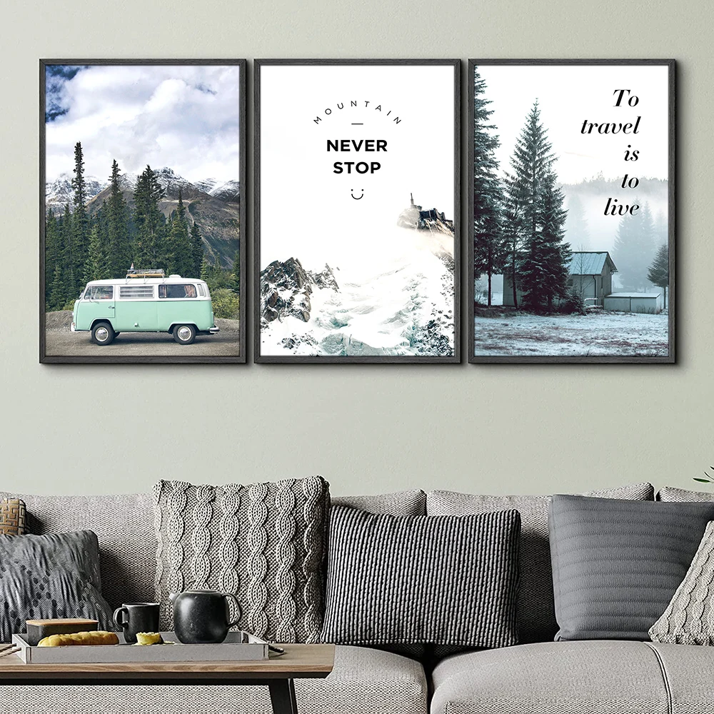 The Scenery of Travel Canvas Painting Minimalist Poster Print Mural Wall Art Home Decor Items Illustration