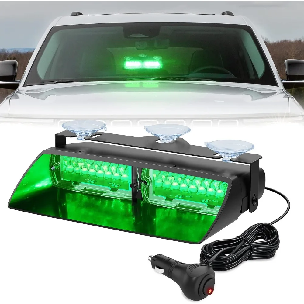 Nilight Strobe Lights Windshield Hazard Warning Safety Flash Light with Suction Cups Super Bright LED Lights for Enforcement Firefighters Vehicle Truck