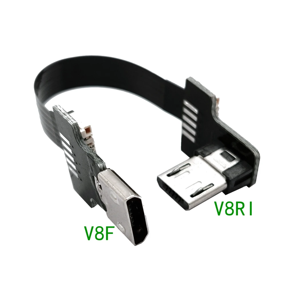 FPV Android สายชาร์จข้อมูลมือถือ90องศา, สายต่อเชื่อมอินเตอร์เฟซไมโคร USB ใช้ได้กับผู้ชายและผู้หญิง