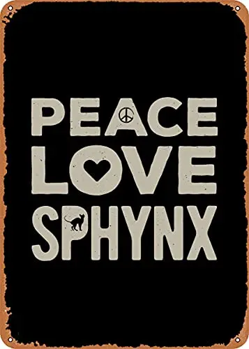 Funny Sphynx Cat Vintage Look Metal Sign Patent Art Prints Retro Gift